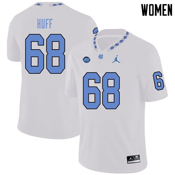 Jordan Brand Women #68 Ken Huff North Carolina Tar Heels College Football Jerseys Sale-White